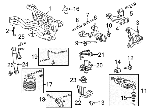 2016 Toyota Sequoia Rear Suspension Components, Lower Control Arm, Upper Control Arm, Ride Control, Stabilizer Bar Air Compressor Mount Bracket Diagram for 48911-34020