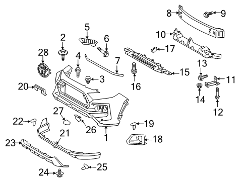 2019 Toyota RAV4 Front Bumper Lower Panel Diagram for 52411-42120