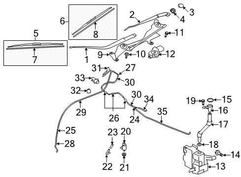 2008 Mitsubishi Outlander Wiper & Washer Components Bolt-Check Valve Mounting Diagram for MF243623