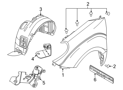 2017 Ram ProMaster City Fender & Components, Exterior Trim Shield-Splash Diagram for 68266792AA