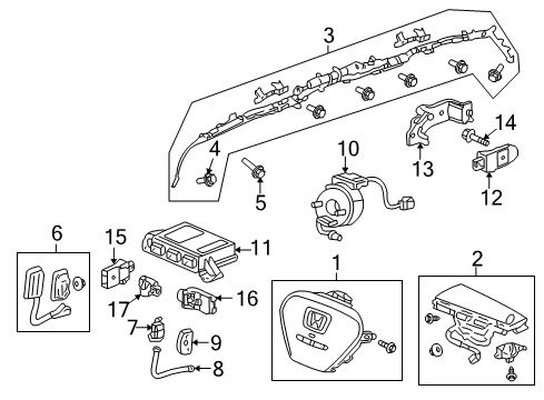 2008 Honda Element Air Bag Components Reel Assembly, Cable (Furukawa) Diagram for 77900-SCV-A31