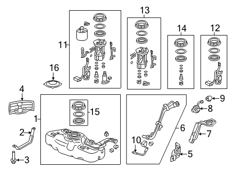 2014 Honda Insight Fuel Injection Regulator Set, Pressure Diagram for 17052-TM8-L00