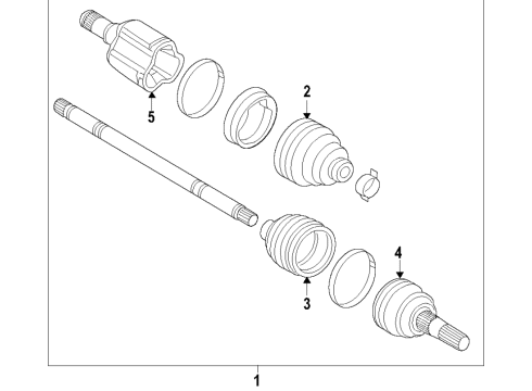 2019 Chevrolet Blazer Front Axle, Axle Shafts & Joints, Drive Axles Axle Assembly Diagram for 84394451