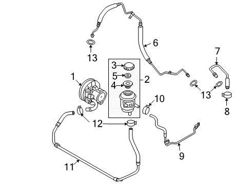 2007 Chevrolet Aveo5 P/S Pump & Hoses, Steering Gear & Linkage Power Steering Pump Diagram for 95241308