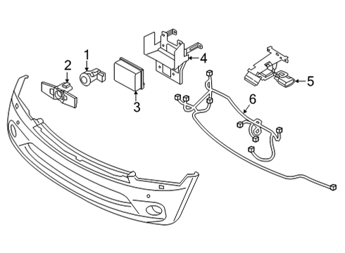 2021 Nissan Armada Cruise Control Sensor Assy-Distance Diagram for 28438-6JL1C