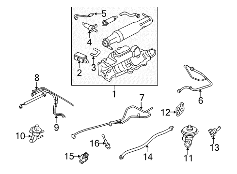 2007 Ford Five Hundred Powertrain Control EGR Tube Diagram for 5F9Z-9D477-AA