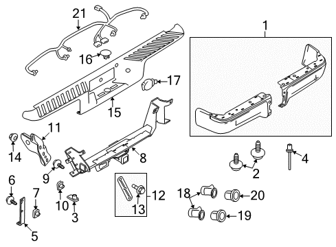 2014 Ford F-150 Parking Aid Reinforcement Diagram for AL3Z-17D826-A