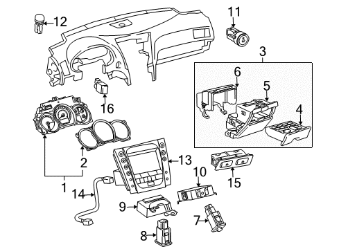 2011 Lexus GS350 Cluster & Switches Cover Sub-Assembly, Navigation Diagram for 86804-30090-C0