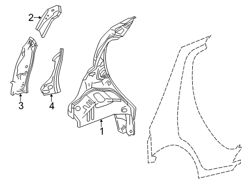 2013 Chevrolet Spark Inner Structure - Quarter Panel Tail Lamp Pocket Diagram for 94518522