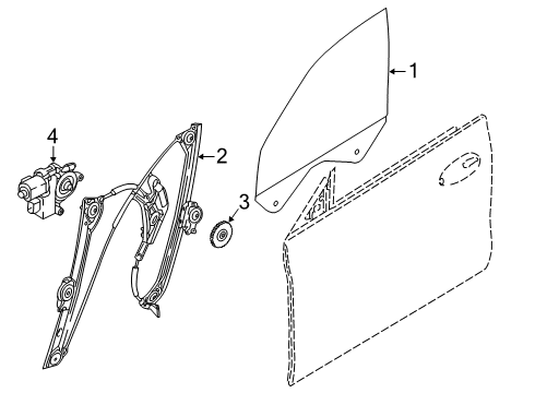 2018 BMW 640i xDrive Gran Turismo Front Door - Glass & Hardware DRIVE FOR WINDOW LIFTER, FRO Diagram for 61359448931