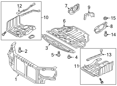 2012 Hyundai Sonata Radiator Support Nut Diagram for 1338706007B