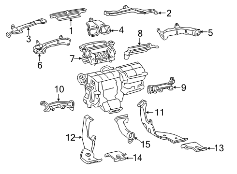 2019 Toyota RAV4 Ducts Center Duct Diagram for 55844-0R050