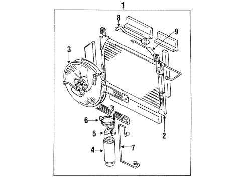 1992 Geo Metro A/C Condenser Receiver & Dehydrator, A/C Diagram for 96068480