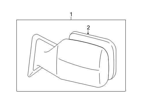 2002 Toyota Land Cruiser Outside Mirrors Mirror Glass Diagram for 87961-60840