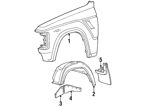 1984 Toyota Land Cruiser Fender & Components, Exterior Trim Wheelhouse Seal Diagram for 53739-90A00