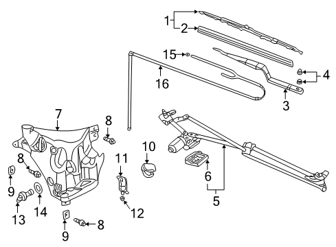 2005 Pontiac Aztek Wiper & Washer Components Container Kit, Windshield Washer Solvent Diagram for 19151260