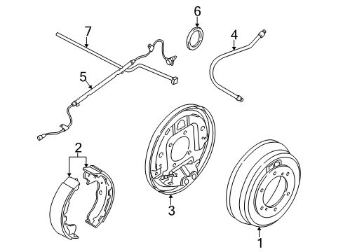 2000 Infiniti QX4 Anti-Lock Brakes Rear Brake Plate Assembly, Right Diagram for 44020-0W710
