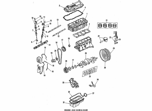 1985 Nissan Stanza Engine Mounting Engine Mounting Insulator, Front Diagram for 11351-D0102