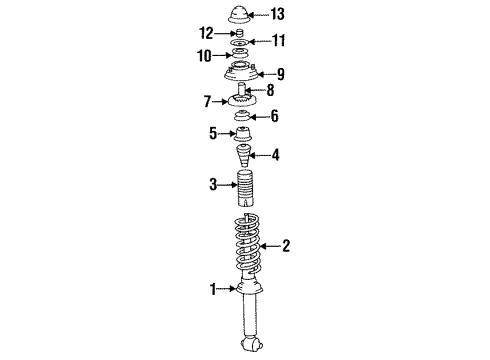 1994 Hyundai Elantra Shocks & Suspension Components - Rear Spring-Rear Diagram for 55350-28421