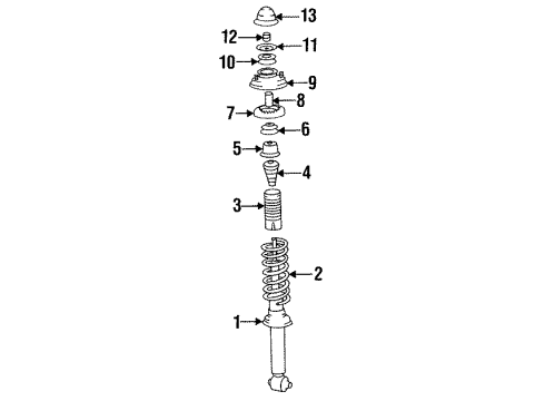 1993 Hyundai Elantra Shocks & Suspension Components - Rear Bush-Upper"A" Diagram for 55335-28000