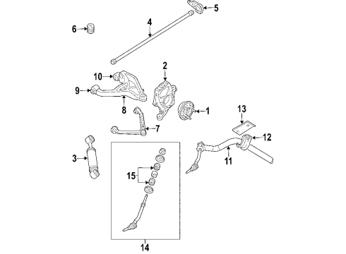 2004 Dodge Durango Front Suspension Components, Lower Control Arm, Upper Control Arm, Stabilizer Bar Hub-Brake Diagram for 68417794AA