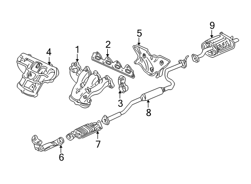 2000 Acura Integra Exhaust Manifold Cover A, Exhaust Manifold Diagram for 18120-P73-A00