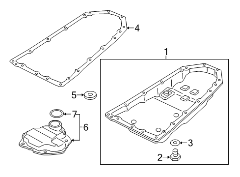 2021 Nissan Maxima Automatic Transmission Pan Assy-Oil Diagram for 31390-29X0B