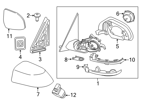 2021 BMW X4 Parking Aid Protective Cap Cerium Grey Left Diagram for 51167466195