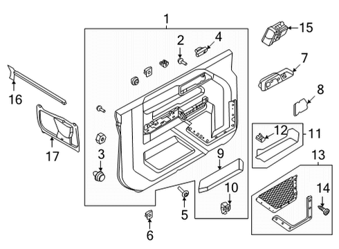 2021 Ford Bronco Interior Trim - Door Pocket Bolt Diagram for -W721186-S450