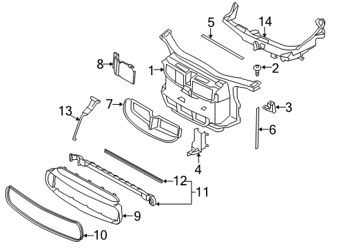 2008 BMW M3 Radiator Support Cover Diagram for 51748046493