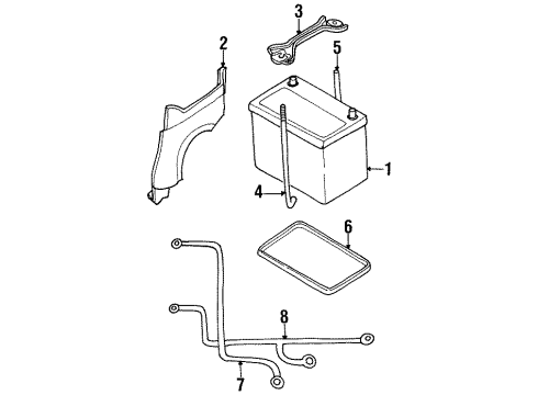 1995 Nissan Pickup Battery Harness Assy-Engine Diagram for 24077-0S363