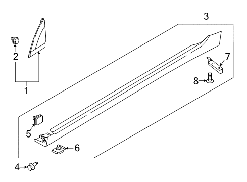 2022 Hyundai Ioniq Exterior Trim - Pillars Garnish Assembly-Delta LH Diagram for 86180-G2000