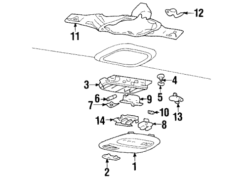 2001 Oldsmobile Aurora Overhead Console Switch Asm-Sun Roof *Neutral Diagram for 25670706