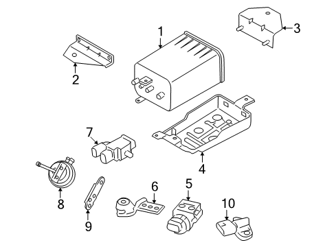 2008 Kia Amanti Emission Components Protector-Canister Diagram for 314253F700