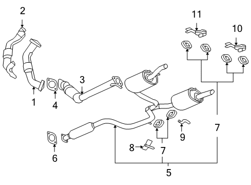 2007 Chevrolet Impala Exhaust Components Exhaust Muffler Assembly (W/ Exhaust Pipe & Tail Pipe) Diagram for 25794073