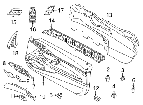 2021 BMW M440i xDrive Door OPERATING UNIT, SWITCH MODUL Diagram for 61319871345