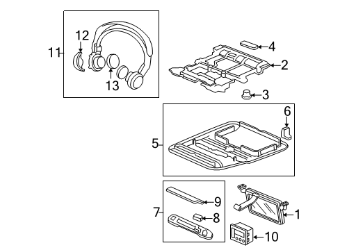 2009 Acura MDX Entertainment System Components Cover, Battery Diagram for 39581-SJK-J01