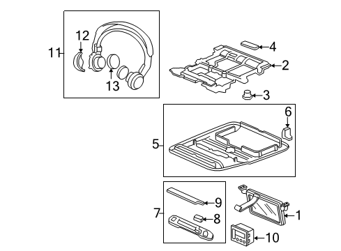 2009 Acura MDX Entertainment System Components Headphone Assy. (Matsushita) Diagram for 39580-SJK-J01