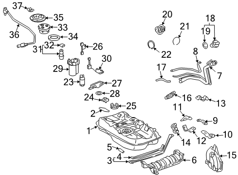 2007 Toyota Solara Senders Fuel Gauge Sending Unit Diagram for 83320-06030