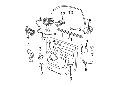 2005 Chrysler Pacifica Interior Trim - Front Door Switch-Power Seat Diagram for YD13XDVAF