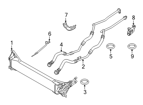 2020 BMW X4 Oil Cooler TRANSMISSION OIL COOLER LINE Diagram for 17228053479