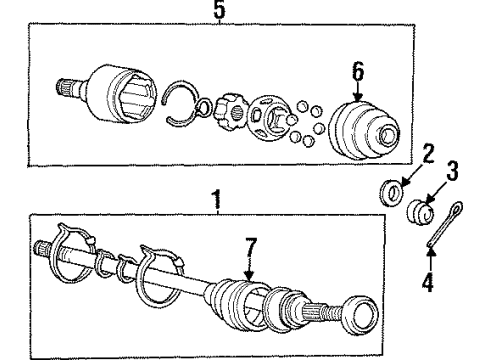 1997 Hyundai Sonata Drive Axles - Front Joint & Shaft Kit-Front Axle W Diagram for 49508-34B30