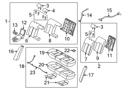2017 Hyundai Sonata Rear Seat Components Latch Assembly-Rear Seat Diagram for 89740C1000