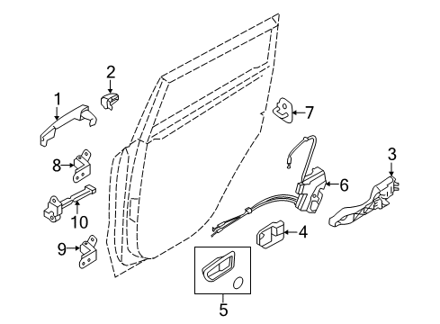 2012 Kia Soul Rear Door Handel-Door Inside, RH Diagram for 826212K000WK