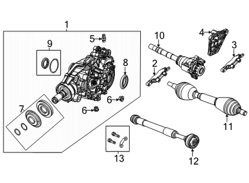 2021 Jeep Grand Cherokee L Front Axle & Carrier AXLE HALF Diagram for 68380005AC