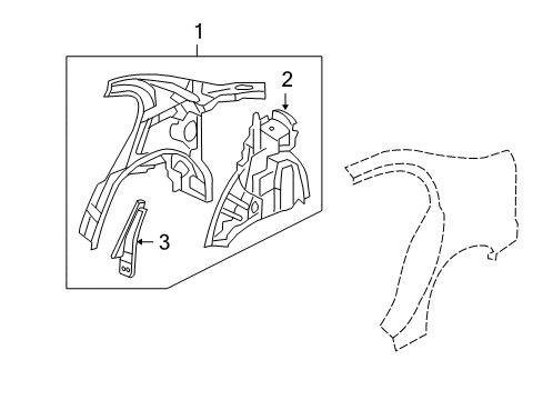 2008 Honda Civic Inner Structure - Quarter Panel Panel Set, R. RR. Inside Diagram for 64300-SNF-315ZZ