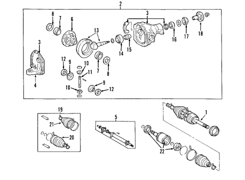 2004 Kia Sorento Front Axle, Axle Shafts & Joints, Differential, Drive Axles, Propeller Shaft Bearing-Differential Diagram for 0060427220