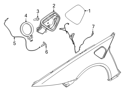 2015 BMW i8 Fender & Components Light Unit, Charging Socket Cover Diagram for 51417330829