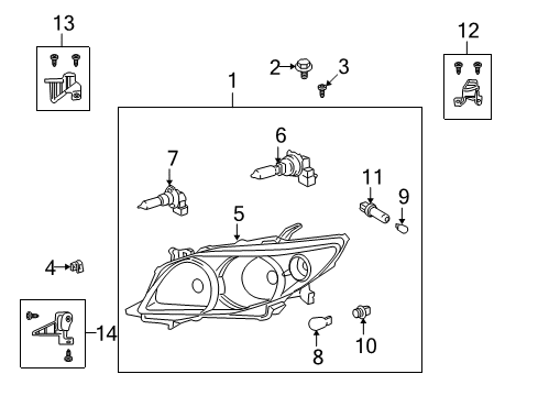 2009 Toyota Corolla Bulbs Lens & Housing Diagram for 81170-02670