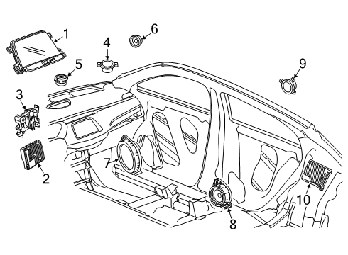 2020 Cadillac XT4 Controls - Instruments & Gauges Receiver Diagram for 84511974